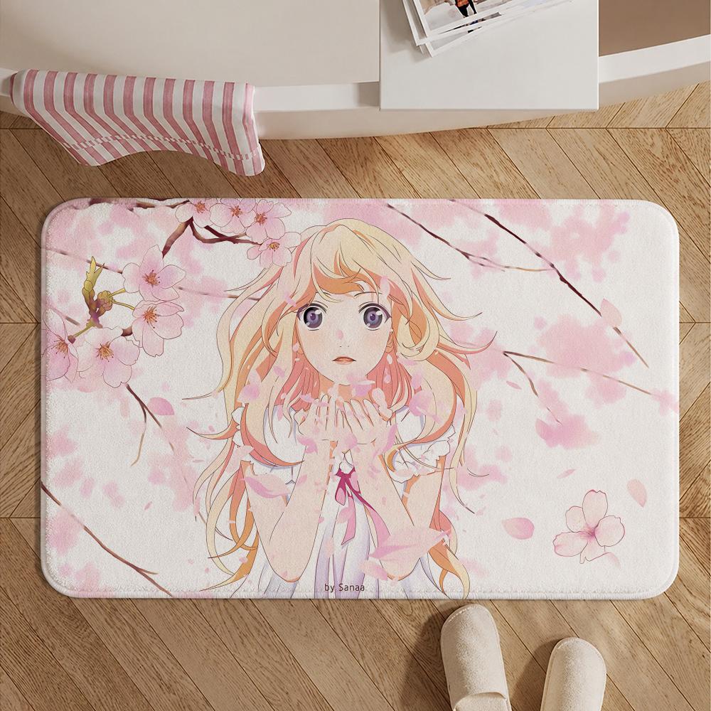 Anime-Your Lie in AprilS Floor Mat Soft Non-Slip Bath Mat, Bedside Carpet, Absorbent Doormat for Home