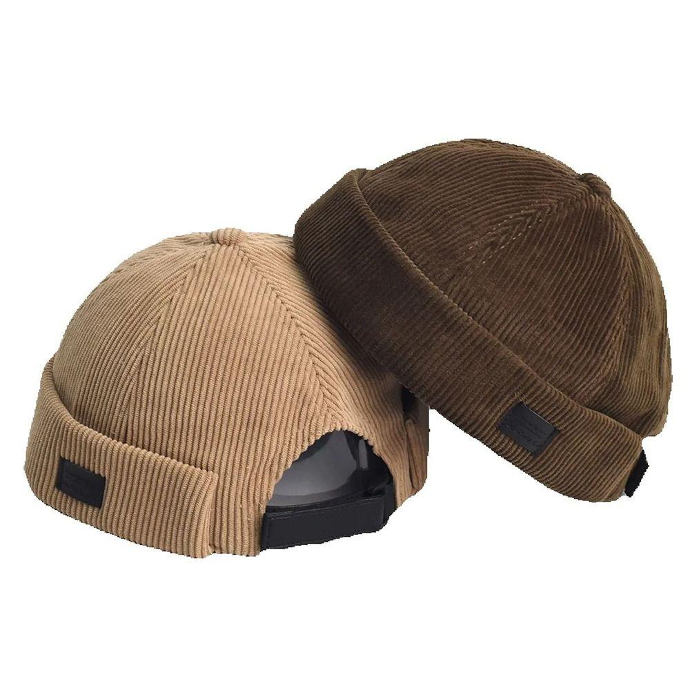 Adjustable Streetwear Hip Hop Hat Soft Corduroy Dome Hat Vintage Landlord Hat Daily Casual Wear