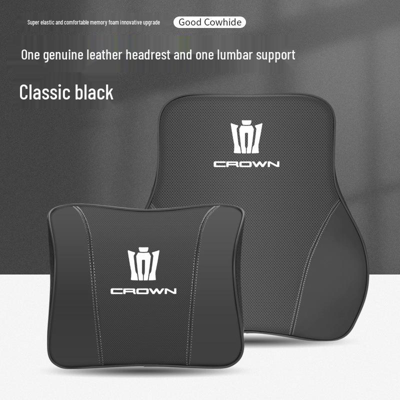 Genuine Leather Headrest & Neck Support for Toyota Crown Land Cruiser