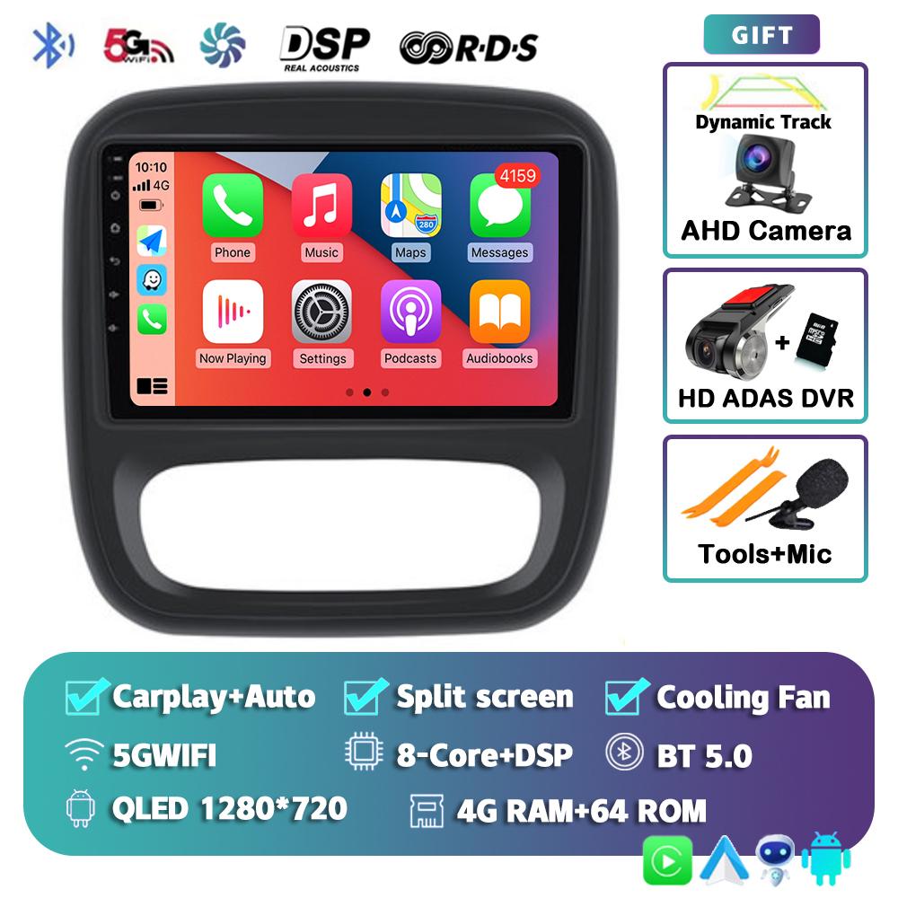 Android 14 Автомагнитола для Renault Traffic 3 2014-2021 Для Opel Vivaro B 2014-2018 Мультимедийный Видеоплеер Навигация GPS DSP