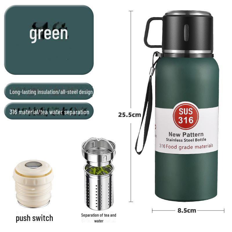 Большая емкость для переноски термоса из нержавеющей стали 316 для мужчин