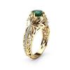 Emerald Green Zircon Diamond Ring - Women's Fashionable Luxury Engagement Jewelry
