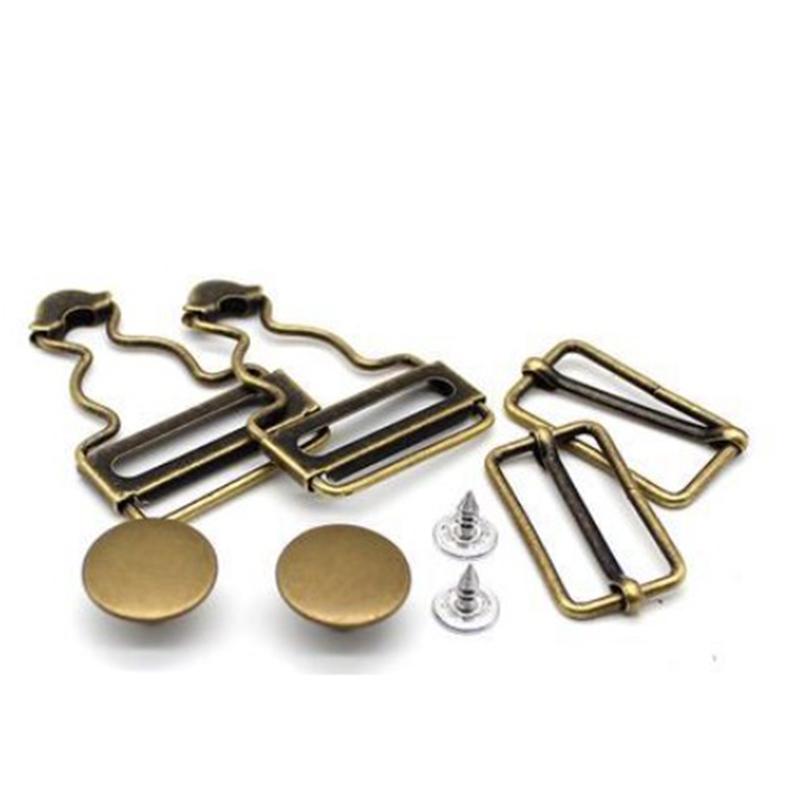 Пряжка на спине, регулируемые подтяжки, брюки, пуговицы, металлические детали пуговиц, джинсовые пуговицы, пряжки для подтяжек