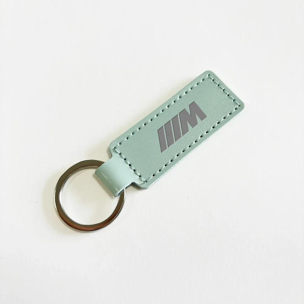 BAAQ1 Car Sticker 2026 Hot 2025 Suede Leather Car Logo Keyring BMW M Keychain Key Chain Ring For BMW M E46 E90 E60 E91 F20 F30 E39 E36