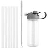 5 Pack Replacement Straws Compatible with Nalgene 20oz MultiDrink Water Bottle, Reble Plastic Drinking Straws with Cleaning Brush for Nalgene