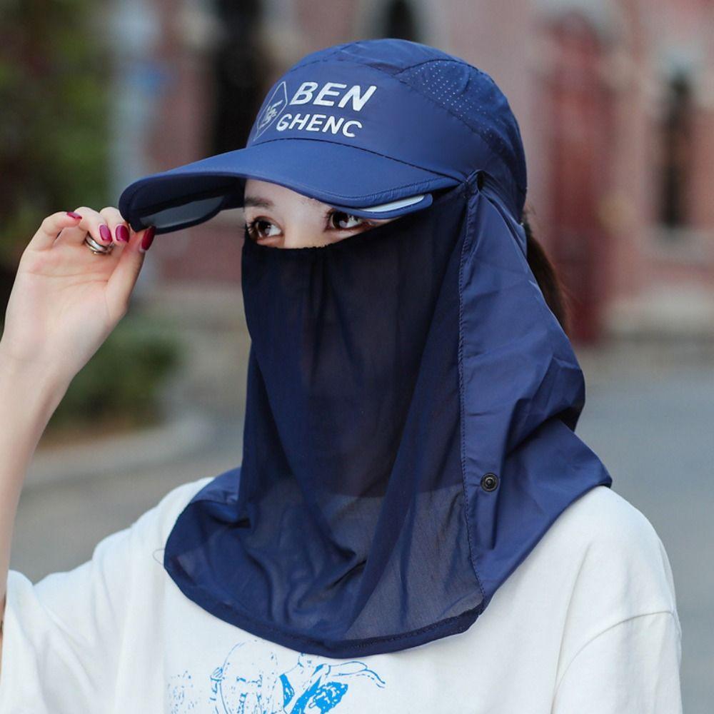Breathable Sunscreen Ice Silk Cap Protective Shield Full Face Mask Women Sun Protection Cap