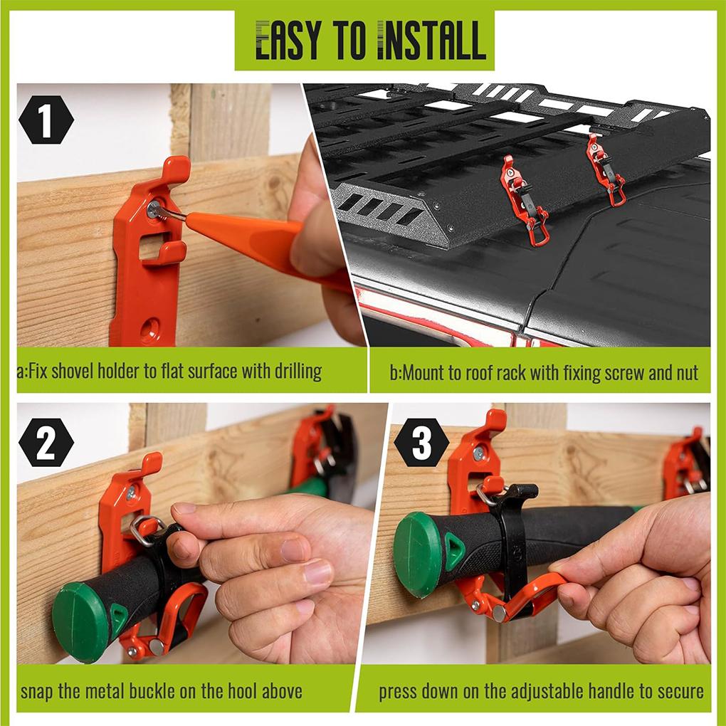 2 шт./компл. Крепление для багажника на крышу, настенные кронштейны, панель для хранения, крепление для лопаты, быстрый фиксированный комплект