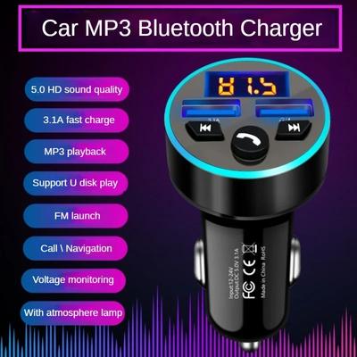 FM-передатчик модулятор автомобильный беспроводной Bluetooth 5.0 USB быстрое зарядное устройство авто Aux радио Mp3-плеер музыкальный комплект Hands Free для автомобиля