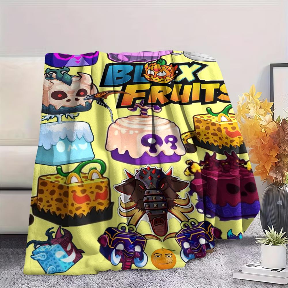 1 шт. Фланелевое одеяло с принтом игры Blox Fruits, Высококачественное, Удобное для всех сезонов, Декор для дома, Тепло и уют, Идеально для рождественских подарков 10