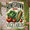 1PC Vintage Aluminum "Homegrown Vegetables" Sign, Wall Hanging Decor For Home, Garden, Bar - Durable, Waterproof, Outdoor Use