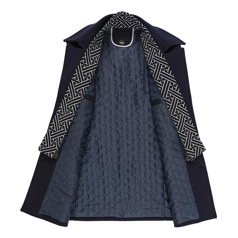 Осенне-зимний мужской тренчкот, деловой повседневный, шерстяной тренчкот для мужчин среднего и пожилого возраста