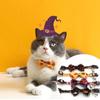 With Bell Kitten Pumpkin Necklace Adjustable Cat Pumpkin Bow Tie Halloween Cat Collar  Halloween