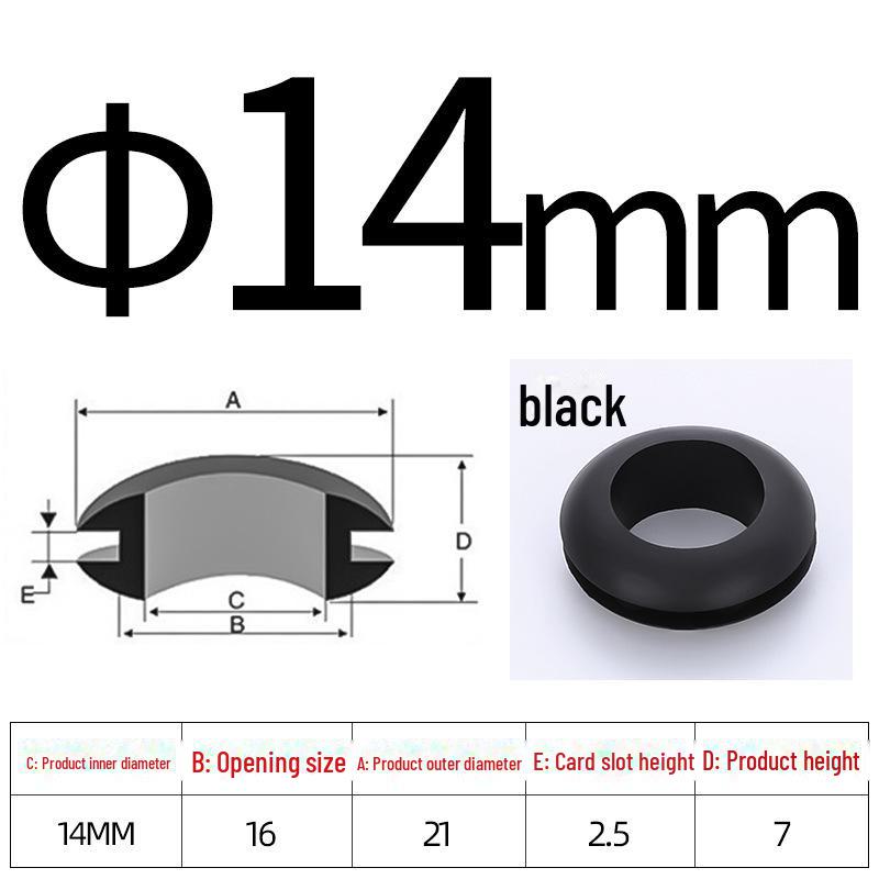 Черное двухстороннее резиновое защитное кольцо для провода