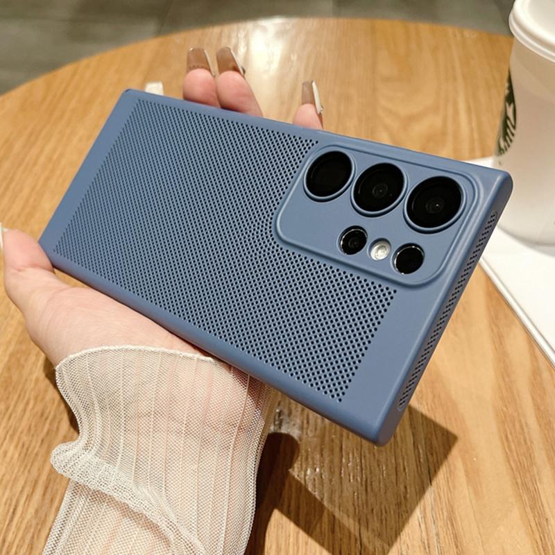 Сетчатый дышащий чехол для рассеивания тепла для Samsung Galaxy S23 S22 S21 Note 10 Plus 20 Ultra S20 FE A73 A53 A52 A54 Жесткий чехол для ПК
