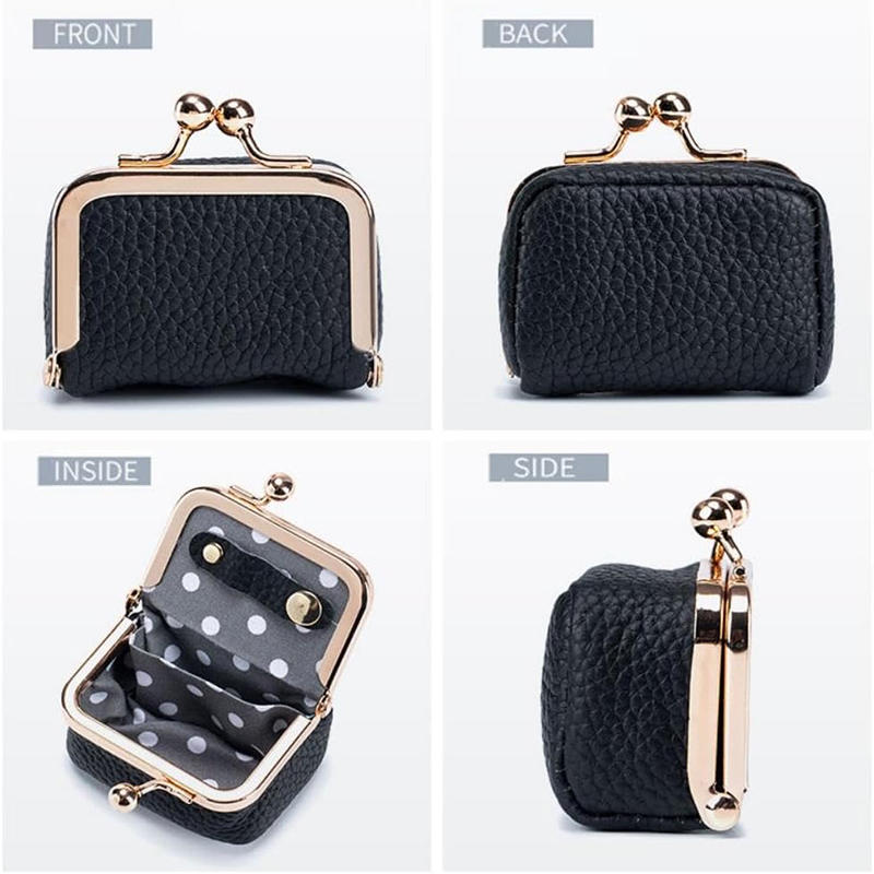 Портативная кожаная мини-шкатулка для драгоценностей, винтажный мини-кошелек для монет, футляр для ювелирных изделий с замком-поцелуем, футляр для наушников и кольца