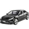 Масштаб 1/32 Tesla Model 3 Автомобиль на новой энергии Литой металлический сплав Модель автомобиля Независимый DIY Хост Украшение Освещение Модный подарок для мальчика