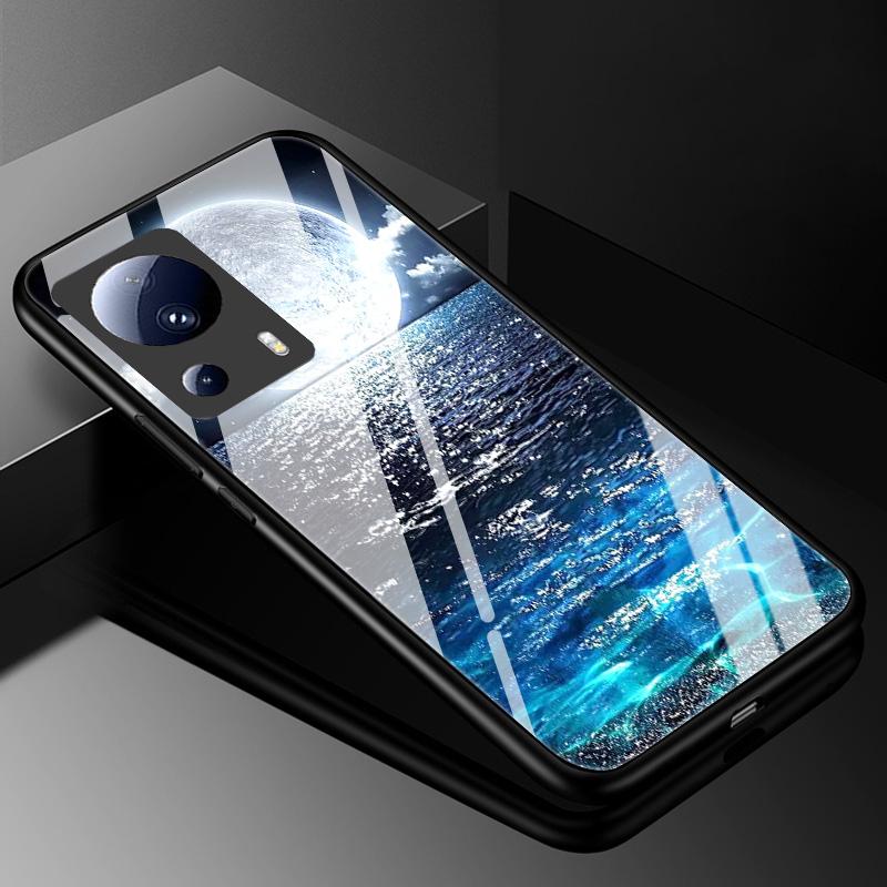 Закаленное Стекло Чехол для Xiaomi 13 Lite 5G Обложка 13Lite Расписной Жесткий Чехол для Телефона Xiaomi Mi 13 Lite Бампер из ТПУ Xiaomi13Lite