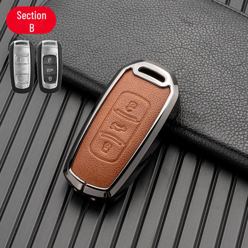 Alloy Leather Key Cover for Geely Models: Dihao, Binyue, Binrui, Bo Yue, Xingyue L, Xingrui