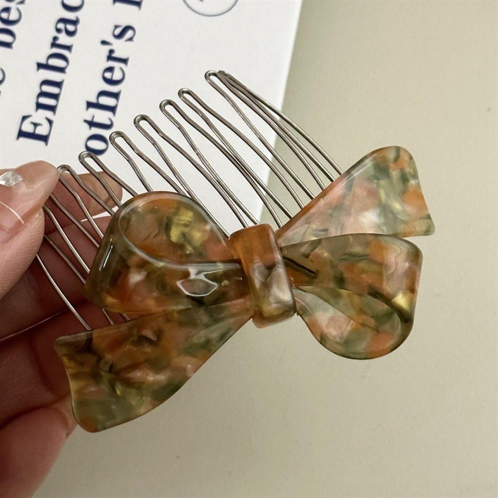 Barrettes Bowknot Hairpin Women Hair Comb Korean Barrettes Acetic Acid Hair Clips Girl Bangs Clip