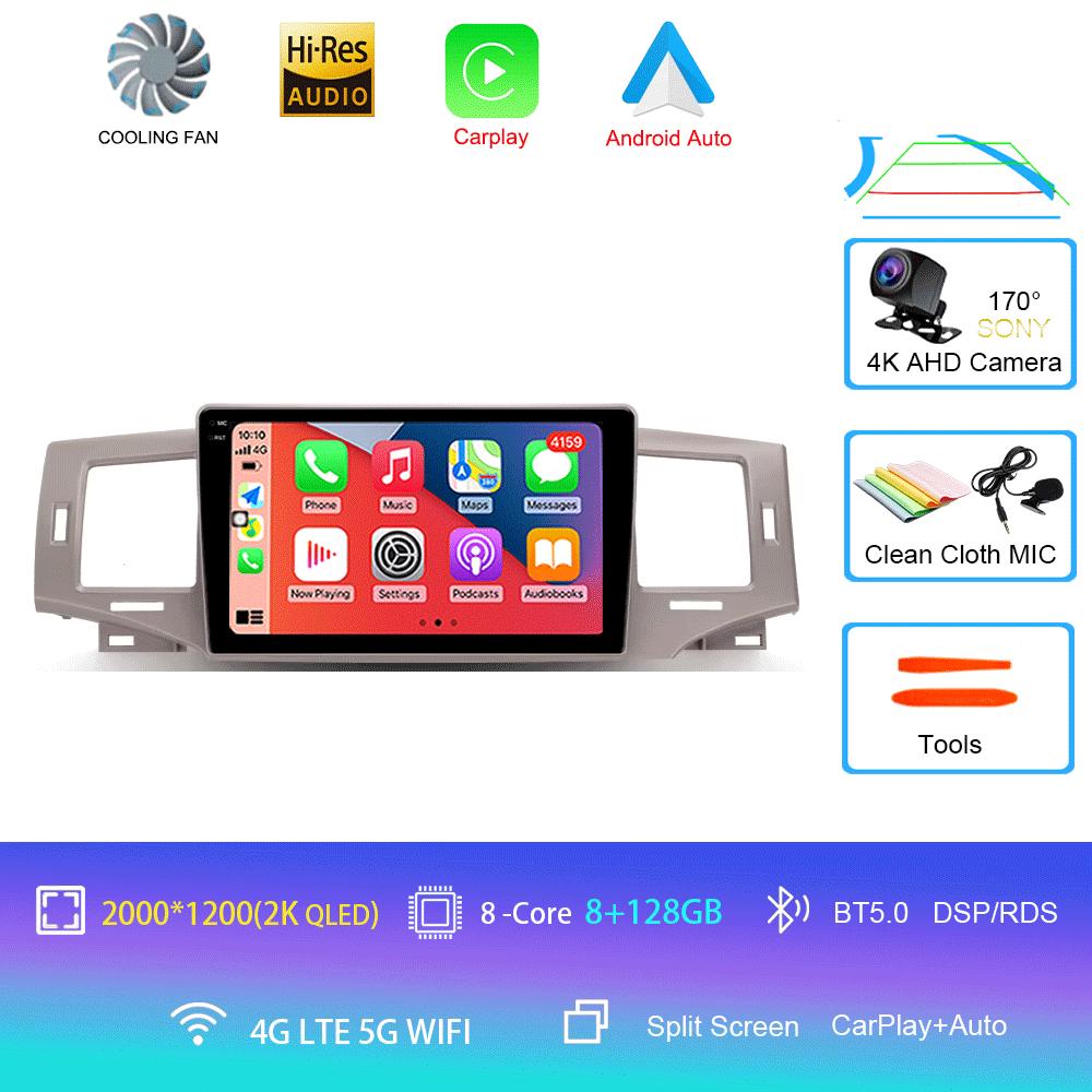 Автомобильный радиоприемник Android 14 Carplay Auto Multimedia Player для Toyota Corolla 9 E120 2004-2006 WIFI+4G Автомагнитола Стерео 2din Головное устройство