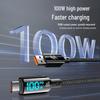 60-ваттный кабель Super Fast Charging двойного типа Type-C для Apple, Huawei, Vivo - 6A с цифровым дисплеем