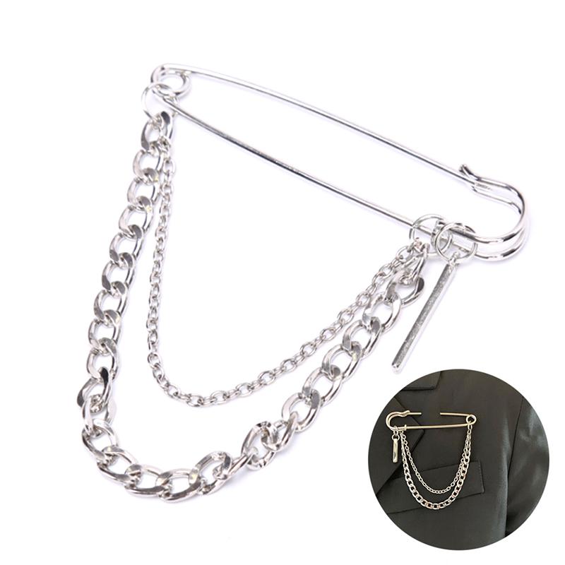 1Pc Unisex Classic Chain Pin Brooches Bf Punk Hip Hop Jewelry Gifts