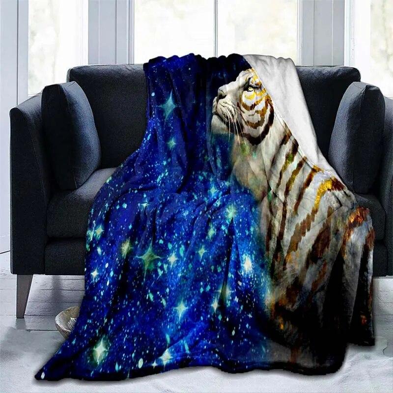 Фланелевое одеяло с рисунком тигра и животного, покрывало для дивана, мягкое теплое одеяло для взрослых, дорожное одеяло, охлаждающее одеяло