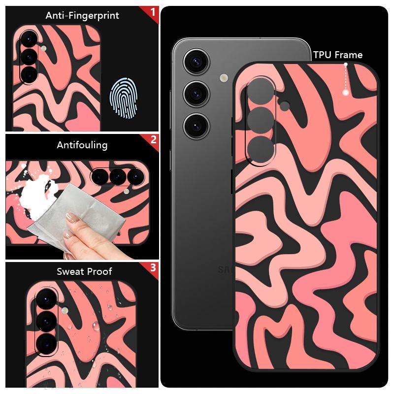 Для Samsung S24 S23 Ultra S22 S21 FE A54 A54 A52 A34 A14 A53 A71 A51 A72 Мягкий противоударный чехол из ТПУ для телефона Модный чехол в полоску с узором