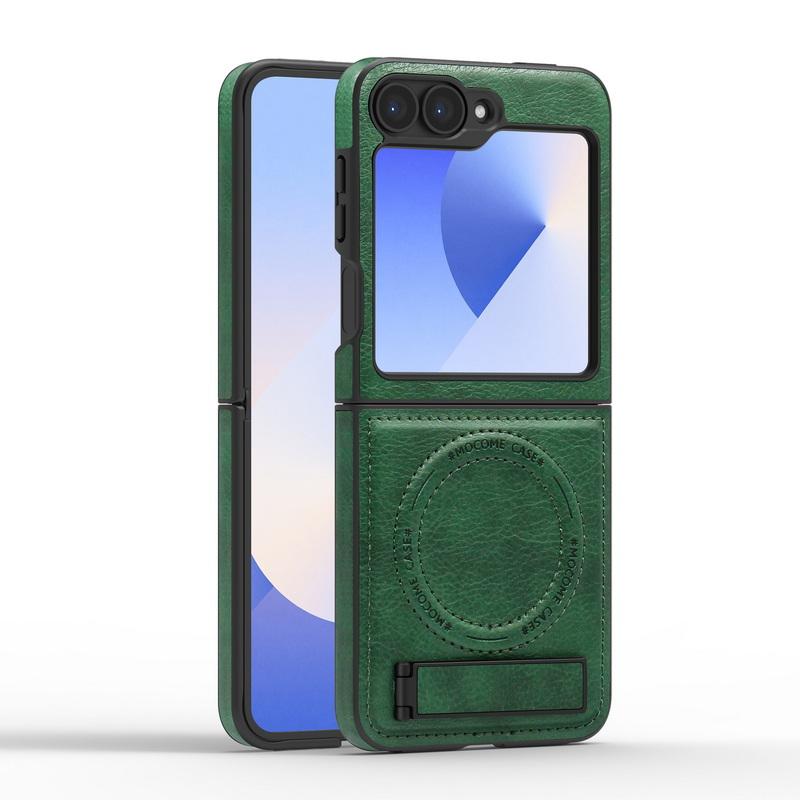 Бизнес кожаный беспроводной зарядный чехол 2 шт. для Samsung Galaxy Z Flip6 Flip5 Flip4 Flip3 магнитный противоударный складной чехол-подставка для телефона