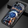 Роскошный Чехол для Телефона Астронавт Космос для iPhone 16 Pro 13 Pro 14 XR 12 Mini 15 Pro Max XS X 7 8 SE 11 13pro Cover Черный Мягкий