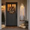 Holiday Home Decor for Children Large Hanging Swing Ghost Halloween Decoration with Remote Control And String Battery Operated Light Balcony