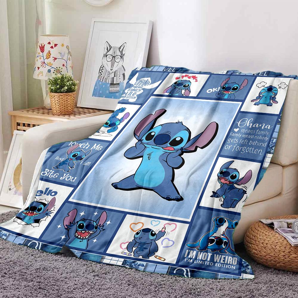 Stitch'S Quirky Collage Blanket Soft Throw Blanket For Home Bedroom Bed Sofa Travel Office Solid Christmas Blanket