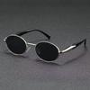 New Women'S Oval Frame Metal Sunglasses Cool Small Circular Photography Glasses Travel Leisure Shopping Eyewear Uv400 Eyeglasses