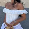 Lace Ruffled Corset Short Vest Halter Strapless Shirt Top