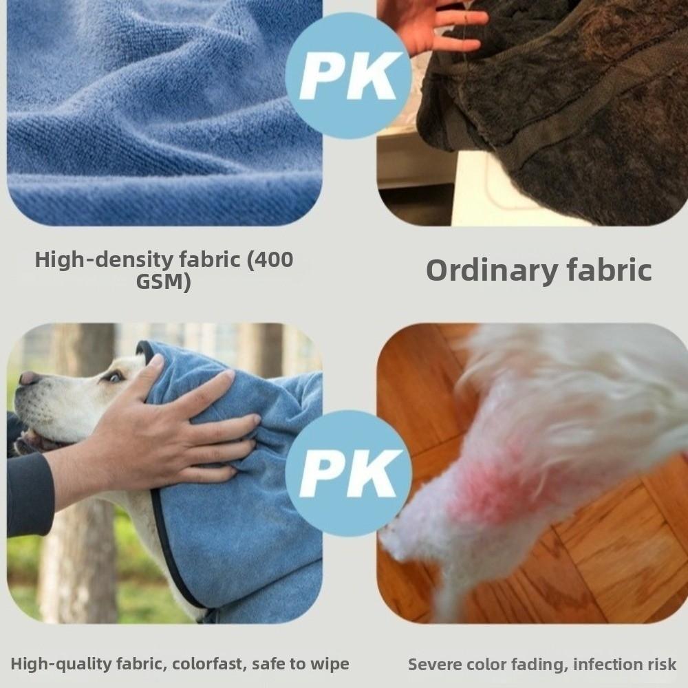 Hooded Pet Drying Towel Fixed Waist Belt Dog Bath Towels  for Cleaning Grooming