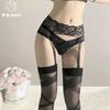 Sexy Lingerie Stockings Cross-strap Suspenders Stockings Sexy Slim Black Silk Lace Pantyhose Women A84