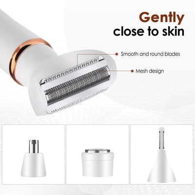 4 в 1 электрическая бритва для лица для женщин, безболезненный триммер для бровей, эпилятор для волос в носу, триммер для волос на теле, подмышек, рук, ног