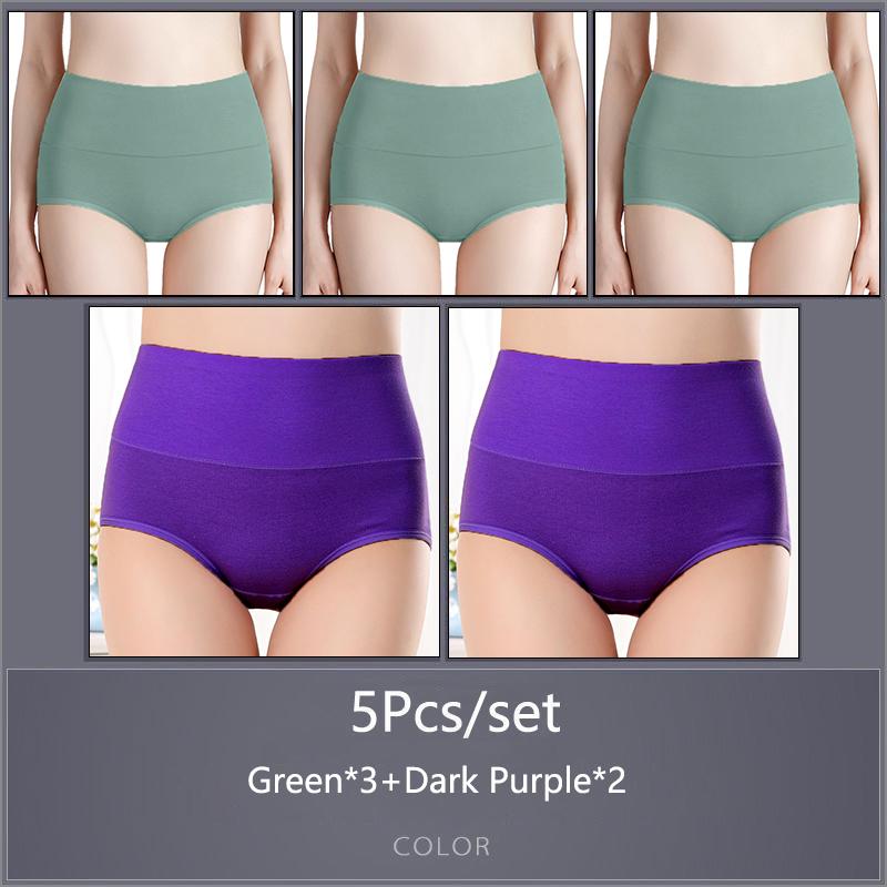 5 шт./компл. женские хлопковые трусики с высокой талией, мягкое дышащее удобное нижнее белье, большие размеры M-XXXXL