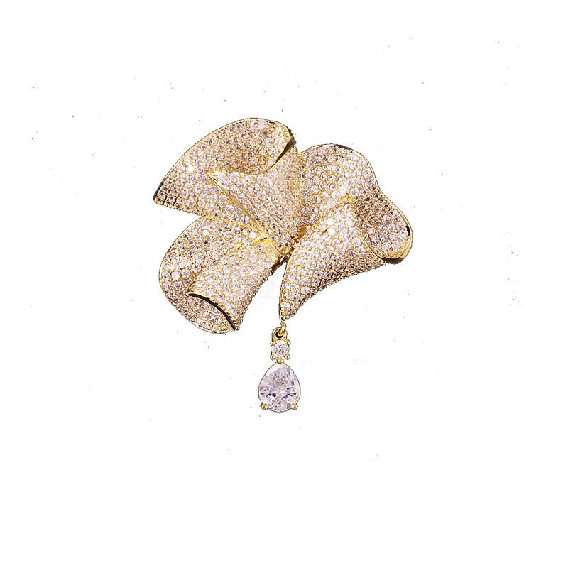 Легкая роскошная высококачественная брошь-цветок в виде рулона 2023 года, элегантное темпераментное пальто, корсаж, пальто, костюм, булавка, аксессуары