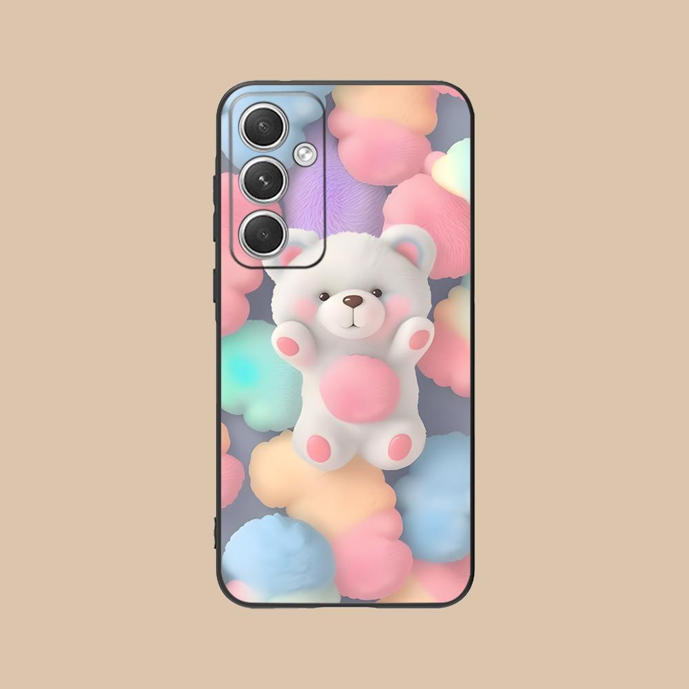 Милый Мишка Чехол для Телефона Samsung Galaxy S25 S24 S23 S22 S21 S20 Note20 Plus FE Ultra Цветная Печать Красивый Роскошный