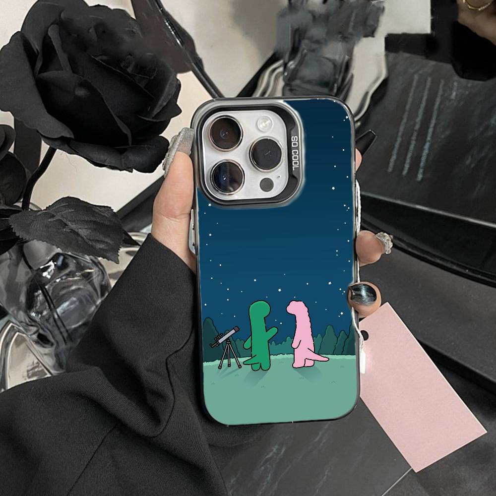 Cute cartoon K-Jurassic Phone Case For IPhone 16 17 15 14 12 13 Pro Max Black Color Shockproof Cover