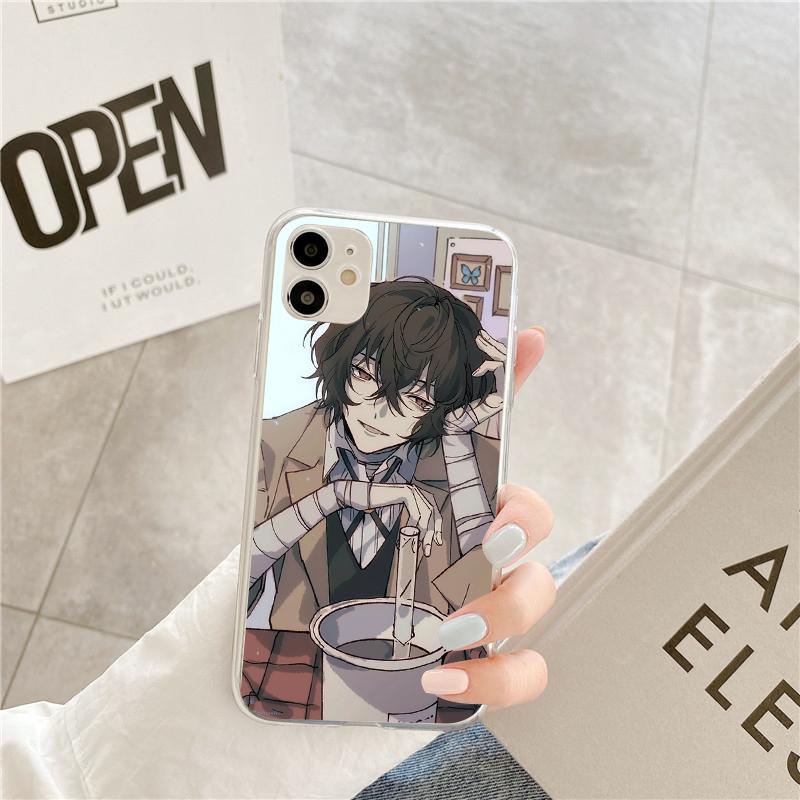 Чехол для телефона Japan Bungo Stray Dogs для iPhone 7 13 12 Mini 8 5 6 6S Plus SE 2020 SE3 2022 11 Pro X XR XS Max, прозрачный чехол