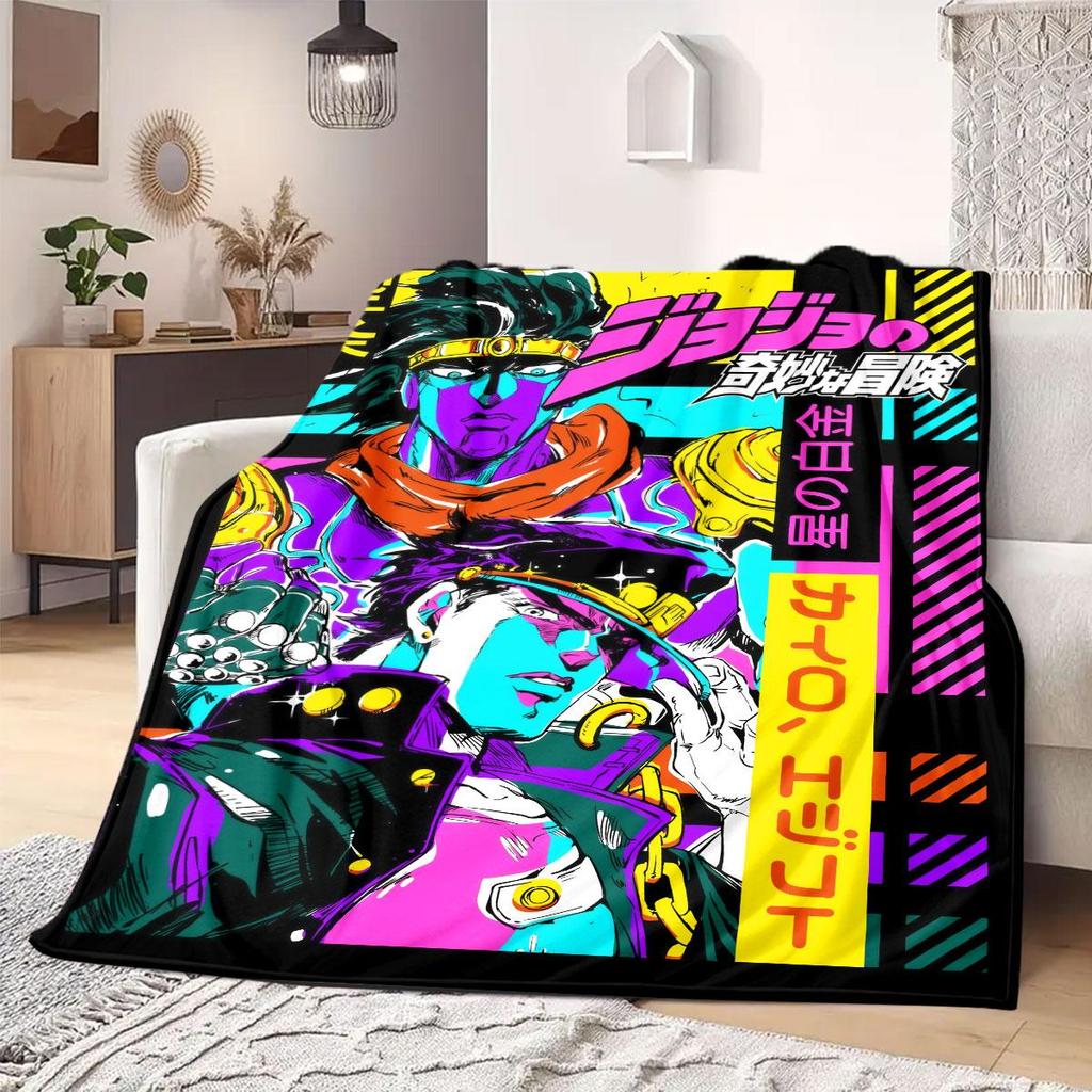 Фланелевое одеяло JOJO Аниме Теплое, Удобное, Подходит для Спален, Диванов, Кроватей, Стульев, Пикников, Путешествий