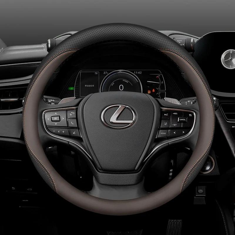 Leather Car Steering Wheel Cover for Lexus NX350 RX NX RX450h LX600 LBX ES NX250 ES350 RX350 RX350h 2021 2022 2023 2024 2025