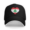 Lebanon Flag Heart Cap For Men Women Trendy Baseball Cap  Snapback Hat Travel Headewear Adjustable Fit