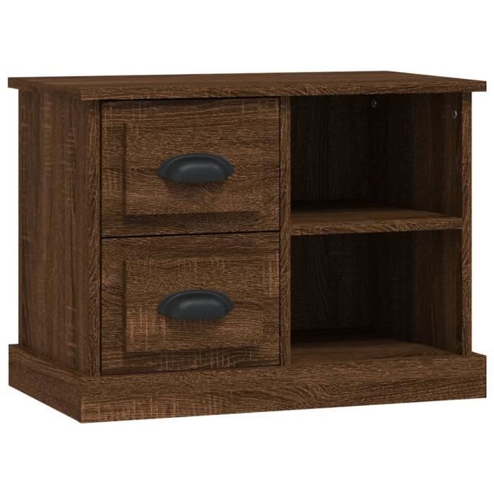 VidaXL Bedside Table Brown Oak 60x35.5x45 Cm 816375
