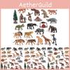 Detailed 24 Pieces Pvc Prehistoric Animals Model Set Featuring Megatherium And Sabertooth Tiger