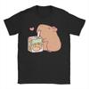 Funny Capybara With Ufos Tshirts Unisex Unisex Unique Cotton Tee Shirt Round Collar Short Sleeve T Shirt Gift Tops