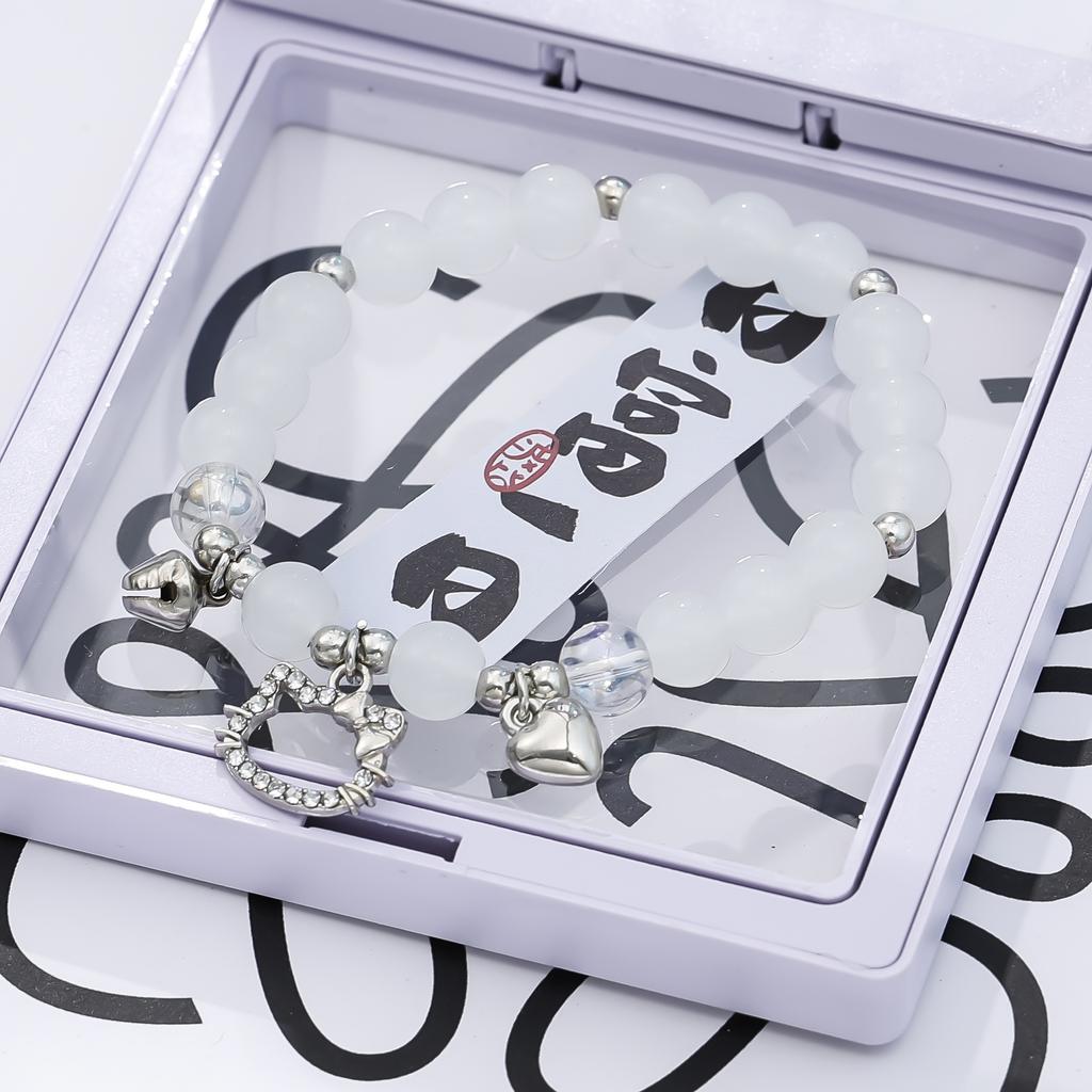 Small Fresh Color Butterfly Broken Bead Bracelet Female Ins Style Niche Design New Gray Moonlight Star and Moon Crystal Jewelry