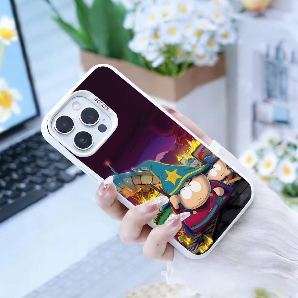H-South P-Park Cartoon  Phone Case For iPhone 16,15,14,13,12,17,Pro,MAX white Matte Shockproof Cover